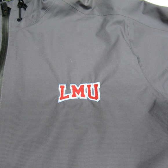 Adidas LMU Lions Rain Jacket Mens XL Gray Hooded Full Zip Wind Light Pack Vented - Picture 4 of 15